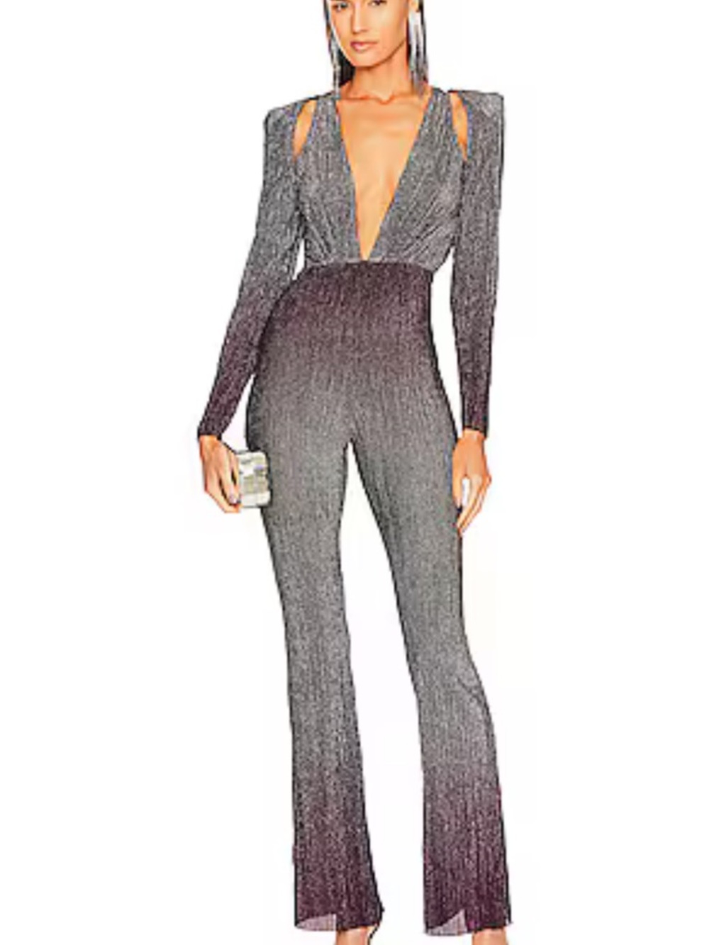 Michael Costello x REVOLVE Palmira Jumpsuit in Grey Mauve size large NWTs